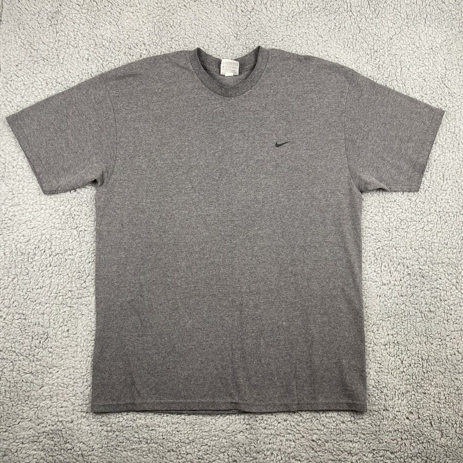 Vtg Y2k Nike Embroidered Swoosh Short Sleeve Crewneck T-Shirt Men's Xl Gray Tag